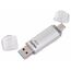 Hama 32GB USB-Speicherstick mit USB 3.2 Gen 1-Type-C (2-in-1 USB-Stick, z.B. für Android Handy, Tablet, Computer, Notebook, MacBook, OTG, 40MB/s) USB-Typ-C Handy-Stick, Doppel Memory-Stick Silber