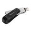 SanDisk iXpand Go Flash-Laufwerk iPhone Speicher 128 GB (iPad kompatibel, automatisches Backup, Schlüsselanhänger-Funktion, USB 3.0, iXpand App), Schwarz