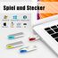USB Stick 32GB 5 Stück Metall Speicherstick USB 2.0 mit Schlüsselring Mehrfarbig