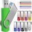 FEBNISCTE 1GB USB Stick 10 Stück, Memory Sticks Einklappbarer, Flash Drive Mehrfarbige Speichersticks, Pendrive mit Schlüsselring- USB 2.0 Flash Laufwerke Datenspeicher mit 10er Handgelenkseile