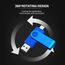 Yaxiny USB C Flash Drive 64GB 1 Stück, OTG USB C Pen Drive, USB 2.0 und USB C Flash Drive, Typ C Speicherstick für USB A+USB C Android Smartphone Metall Blau