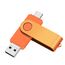 Yaxiny USB C Flash Drive 8GB 1 Stück, OTG USB C Pen Drive, USB 2.0 und USB C Flash Drive, Typ C Speicherstick für USB A+USB C Android Smartphone Metall Orange