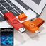 Yaxiny USB C Flash Drive 16GB 1 Stück, OTG USB C Pen Drive, USB 2.0 und USB C Flash Drive, Typ C Speicherstick für USB A+USB C Android Smartphone Metall Orange