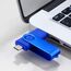 Yaxiny USB C Flash Drive 64GB 1 Stück, OTG USB C Pen Drive, USB 2.0 und USB C Flash Drive, Typ C Speicherstick für USB A+USB C Android Smartphone Metall Blau