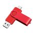 Yaxiny USB C Flash Drive 128GB, OTG Pen Drive, USB 3.0 Speicherstick für Android Smartphone, Typ A+C, Metall Rot