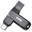 SSK USB Stick 3.2 128GB, bis zu 200 MB/S schnell USB Speicherstick, Dual USB Flash Drive a und c, robuster schwarzer Metall Pendrive für Handy, Tablets, MacOS, Computer, Car, TV