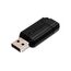 Verbatim Pinstripe USB-Stick 32GB, USB 2.0, USB Speicherstick, für Laptop Notebook Ultrabook TV Autoradio, USB 2.0 Stick, Datenstick mit Schiebemechanismus, Schwarz (Packung mit 3)