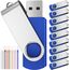 FEBNISCTE USB Sticks 1GB 10 Stueck Memory Sticks - Tragbar Einklappbare Speicherstick 1 GB Pen Drive - Blau USB 2.0 Flash Laufwerke Daten-Speicherung mit Kabel für Werbegeschenke