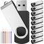 FEBNISCTE USB Sticks 8GB 10 Stück Speichersticks - Schwarz USB Flash Laufwerke 8 GB Memory Stick 10er Pack Pendrives - Einklappbarer Pen Drive Datenspeicher USB 2.0 Flash Drives für Werbegeschenke