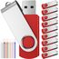 FEBNISCTE USB Sticks 32GB 10 Stück Speichersticks Einklappbarer Rot Memory Stick 32 GB 10er Pack DatenSpeicherung Tragbar Günstig Geschenk Pen Drive Rot Flash Laufwerk mit 10pcs Bändchen