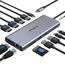 USB C Docking Station Dual Monitor,Triple Display USBC Dock, 14 in 1 Laptop Dockingstation mit 2 * 4K HDMI,DP/Displayport,Ethernet,4*USB,100W PD,USB-C Data,SD/TF,Audio/Mic für Dell HP Lenovo etc