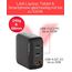 Verbatim Mini GaN Charger 100W mit Display, 3 Ports USB-C Ladegerät, Power Adapter 2× USB-C & 1× USB-A, Schnellladegerät Mehrfachstecker für MacBook, Laptop, iPad, iPhone 17, Samsung- EU, UK, USA