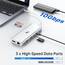 USB C Docking Station Dual Monitor Dockingstation Laptop 13 in 1 USB-C Hub Triple Display mit 2 HDMI, DisplayPort, 5 USBC/A, Ethernet, 100W PD, SD/TF, Audio/Mic für Dell HP Surface, Silber