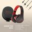 PowerLocus Bluetooth Over-Ear Kopfhörer, Kabellos Stereo Faltbare Kopfhörer Kabellose und Kabel-Kopfhörer mit Integriertem Mikrofon, Micro SD/TF, FM für Handys/iPad/Laptops & PC (Schwarz/Rot)