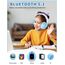Xunpuls Bluetooth Kinder Kopfhörer, Kinder Kopfhörer kabellos Over-Ear, Lautstärkeregler, Verstellbares Stirnband, Faltbar, Kabellose und Kabel, eingebautes Mikrofon für Handy, Tablet,PC,TV (Blau)