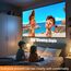 84 Zoll Leinwand Beamer,Faltbare Leinwand 16:9 Einfache Hängende Filmleinwand mit Haken, Seilen, 84 Zoll für Heimkino, Freiluftkino, Schule, Treffen, Camping