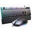 RedThunder K10 Gaming Tastatur und Maus Set, QWERTZ DE Layout, 26KRO Tastatur + 7D 7200 DPI Mause & Weiche Leder Handballenauflage, RGB Beleuchtung für PC Gamer, Mac PS5 Xbox (Grauverlauf)