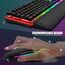 RedThunder K10 Gaming Tastatur und Maus Set, QWERTZ DE-Layout, Metallplatte und Handballenauflager,RGB-Hintergrundbeleuchtung und 7D mit Ergonomische für PC Gamer(Schwarz)
