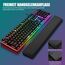 RedThunder K10 Gaming Tastatur und Maus Set, QWERTZ DE-Layout, Metallplatte und Handballenauflager,RGB-Hintergrundbeleuchtung und 7D mit Ergonomische für PC Gamer(Schwarz)