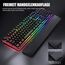 RedThunder K10 Gaming Tastatur und Maus Set, QWERTZ DE Layout, 26KRO Tastatur + 7D 7200 DPI Mause & Weiche Leder Handballenauflage, RGB Beleuchtung für PC Gamer, Mac PS5 Xbox (Höhenlinien Schwarz)