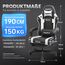 Riftracer Gaming Stuhl – Ergonomischer Gamer Sessel mit Fußstütze, Kopfstütze und Lordosenstütze, höhenverstellbar, gepolstert, Tragkraft 100 kg, Schwarz