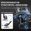 Riftracer Gaming Stuhl – Ergonomischer Gamer Sessel mit Fußstütze, Kopfstütze und Lordosenstütze, höhenverstellbar, gepolstert, Tragkraft 100 kg, Schwarz