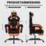 SUKIDA Ergonomischer Gaming-Stuhl mit Fußstütze, Racing Gaming Chair Kopfstütze, Gaming Stuhl Verstellbarer, Computerstuhl Höhenverstellbar Lendenwirbelstütze für Homeoffice und Gaming Orange