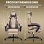 SUKIDA Gaming Stuhl,Ergonomischer Gaming-Stuhl mit Fußstütze, Racing Gaming Chair Kopfstütze Verstellbarer Computerstuhl Höhenverstellbar Lendenwirbelstütze für Homeoffice und Gaming,Blaugrau