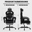 SUKIDA Gaming Stuhl, Ergonomischer Gaming-Stuhl mit Fußstütze, Racing Gaming Chair Kopfstütze Verstellbarer Computerstuhl Höhenverstellbar Lendenwirbelstütze für Homeoffice und Gaming Gray