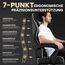Riftracer Gaming Stuhl – Ergonomischer Gamer Sessel mit Fußstütze, Kopfstütze und Lordosenstütze, höhenverstellbar, gepolstert, Tragkraft 150 kg, Schwarz
