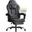 WOLTU Gaming Stuhl Stoff mit Bequemlichkeit Federunterlage, Kühl im Sommer, Gamer Chair Sessel Hohe Belastbarkeit ergonomischer mit Kopfkissen, Lendenkissen, Fußstütze, Tech-Stoff, Grau