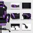SUKIDA Gaming Stuhl, Ergonomischer Gaming-Stuhl mit Fußstütze, Racing Gaming Chair Kopfstütze Verstellbarer Computerstuhl Höhenverstellbar Lendenwirbelstütze für Homeoffice und Gaming Lila