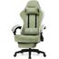 GTPLAYER Gaming Stuhl Ergonomischer Gaming Sessel Schreibtischstuhl mit Stoffoberfläche, Federsitzkissen, Verbindungsarmlehnen und Fußstütze 150KG, Grün