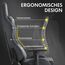 Vittanly Gaming Stuhl, Luxuriöser Wildlederimitat Gaming Chair Bürostuhl, Ergonomischer Schreibtischstuhl mit Fußstütze Kopfstütze und Lendenkissen, 3D Armlehnen, 90-155° Rückenlehne, Grau