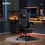 WOLTU Gaming Stuhl Stoff mit Bequemlichkeit Federunterlage, Kühl im Sommer, Gamer Chair Sessel Hohe Belastbarkeit ergonomischer mit Kopfkissen, Lendenkissen, Fußstütze, Netzstoff, Schwarz
