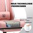 GTPLAYER Gaming Stuhl Ergonomischer Gaming Sessel Schreibtischstuhl mit Stoffoberfläche, Federsitzkissen, Verbindungsarmlehnen und Fußstütze 150KG, Rosa