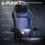 Dowinx Gaming Stuhl, Ergonomischer Gamer Stuhl aus PU-Leder mit Lendenwirbelstütze, 150 kg, Schwarz