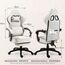 Dowinx Gaming Stuhl Stoff, Verstellbarer Gaming Chair mit Fußstütze, Ergonomischer PC Stuhl Gamer Stuhl Bürostuhl 150 kg belastbarkeit, Beige