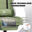GTPLAYER Gaming Stuhl Ergonomischer Gaming Sessel Schreibtischstuhl mit Stoffoberfläche, Federsitzkissen, Verbindungsarmlehnen und Fußstütze 150KG, Grün