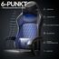 Dowinx Gaming Stuhl, Ergonomischer Gamer Sessel aus PU-Leder mit Lendenstütze, Massagefunktion und breiter Rückenlehne, Belastbar bis 150 kg, Schwarz