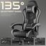 WOTSTA Gaming Chair Computerstuhl Ergonomischer Gaming Stuhl mit Fußstütze Bürostuhl Ergonomischer Computerstuhl mit Lendenwirbelstütze (BLKGY)