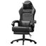 Dowinx Gaming Stuhl, Ergonomischer Gamer Stuhl aus PU-Leder mit Lendenwirbelstütze, 150 kg, Schwarz