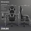WOTSTA Gaming Chair Computerstuhl Ergonomischer Gaming Stuhl mit Fußstütze Bürostuhl Ergonomischer Computerstuhl mit Lendenwirbelstütze (BLKGY)