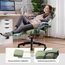 GTPLAYER Gaming Stuhl Ergonomischer Gaming Sessel Schreibtischstuhl mit Stoffoberfläche, Federsitzkissen, Verbindungsarmlehnen und Fußstütze 150KG, Grün