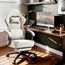 Dowinx Gaming Stuhl Stoff, Verstellbarer Gaming Chair mit Fußstütze, Ergonomischer PC Stuhl Gamer Stuhl Bürostuhl 150 kg belastbarkeit, Beige