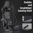 WOTSTA Gaming Stuhl Ergonomisch Gaming Chair Bürostuhl mit Fußstütze Racing Computerstuhl Höhenverstellbar Gepolstert Computerstuhl Lendenwirbelstütze Schwarz