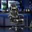 OneGame Gaming Stuhl mit Fußstütze, höhenverstellbar Computer Video Game Stuhl hohe Rückenlehne, ergonomische Home Office Stuhl 150KG-200KG, Grau
