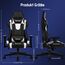 Homimaster Gaming Stuhl, Ergonomisch, Weiß, mit Lendenkissen, Kopfkissen und Armlehnen, Wippfunktion, 150 kg Belastbarkeit Weiss