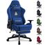 Vittanly Gaming Stuhl, Luxuriöser Wildlederimitat Gaming Chair Bürostuhl, Ergonomischer Schreibtischstuhl mit Fußstütze Kopfstütze und Lendenkissen, 3D Armlehnen, 90-155° Rückenlehne, Blau