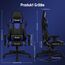 Homimaster Gaming Stuhl, Bürostuhl Ergonomisch mit verstellbare Lendenkissen, Kopfkissen und Armlehnen, Gaming Chair Gepolstert, Gamer Stuhl Wippfunktion, Gaming Stuhl 150 kg Belastbarkeit